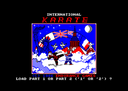 International Karate title screen for Amstrad CPC